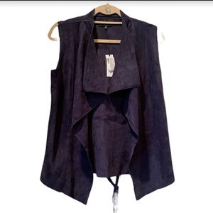 NWT Romeo & Juliet Couture Navy Suede Vest